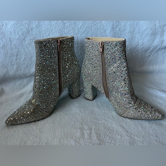 NWOT Betsey Johnson Rhinestone Cady Booties - 7.5 - Picture 7 of 14